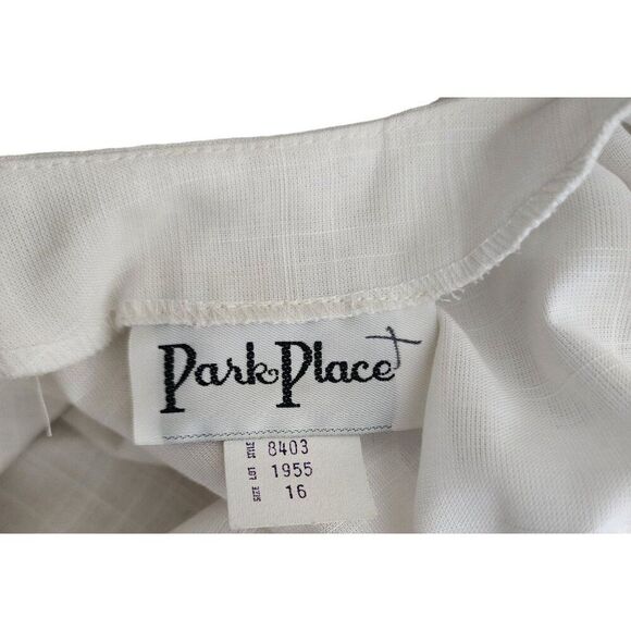 Vintage 80s Long Sleeve Button Up Blouse Womens Size 16 White Spread Collar - Picture 6 of 7
